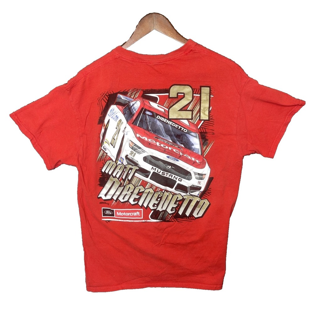 NASCAR - Matt Dibendetto Wood Brothers T-Shirt Red #21 Large (L)